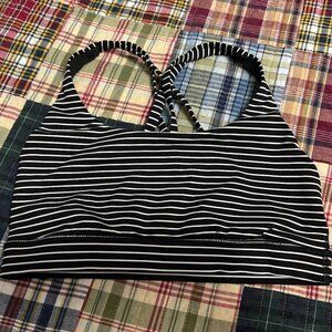 Lululemon Energy Bra Striped Black and White Size 6